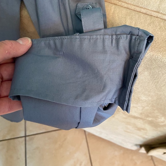 Spense long sleeve button down grey shirt with roll up button sleeve - Picture 8 of 9